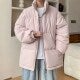 Thickened Warm Cotton Jacket Stand Collar Bread Style Trendy Brand Adolescent Hong Kong Style Winter American Retro Flag Senwei lotus mist powder 