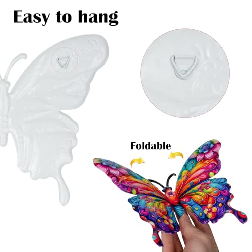 SUNREEK 4Pcs Metal Butterfly Wall Decor, 9 Inches Butterfly Outdoor Wall Art for Fence Garden Yard Room Patio Balcony Decorations - Image 4