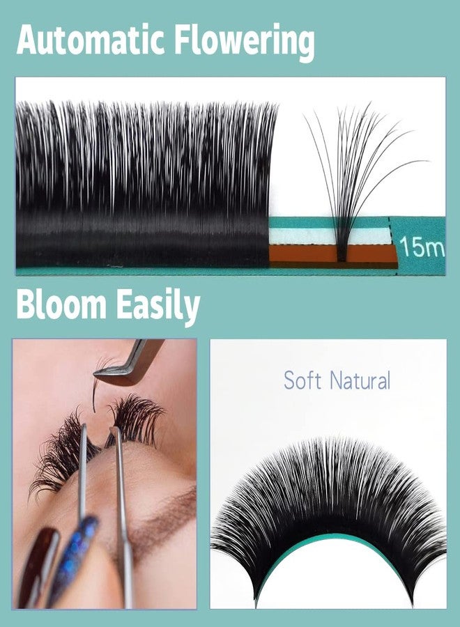 QEELASEE Easy Fan Lashes Blooming Lash Extension Faux Mink Auto Flowering 0.07D Curl Professional Salon 8-15mm Eyelash Extensions (0.07-D-MIX8-15mm) - Image 5