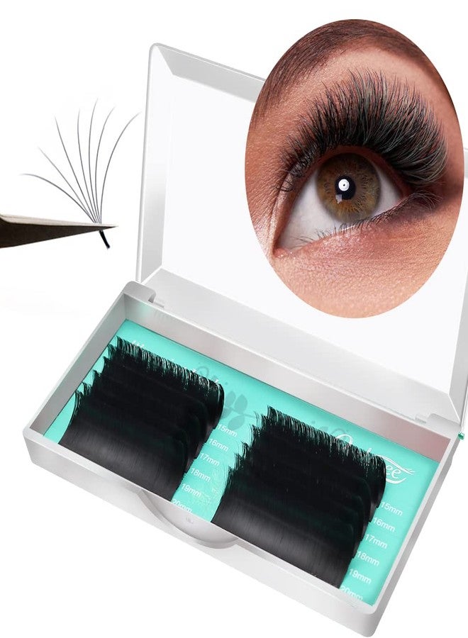 QEELASEE Easy Fan Lashes Blooming Lash Extension Faux Mink Auto Flowering 0.07D Curl Professional Salon 8-15mm Eyelash Extensions (0.07-D-MIX8-15mm) - Image 1
