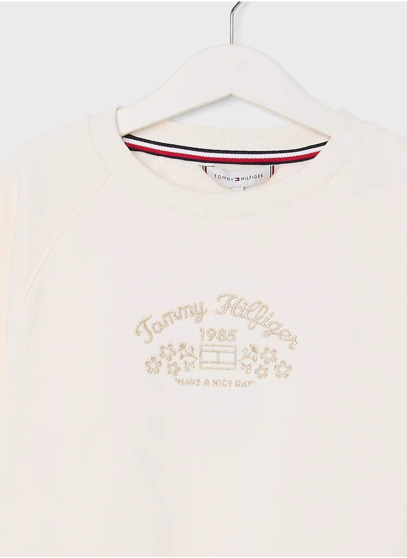 تومي هيلفيغر EMB FLOWER FLEECE CREWNECK