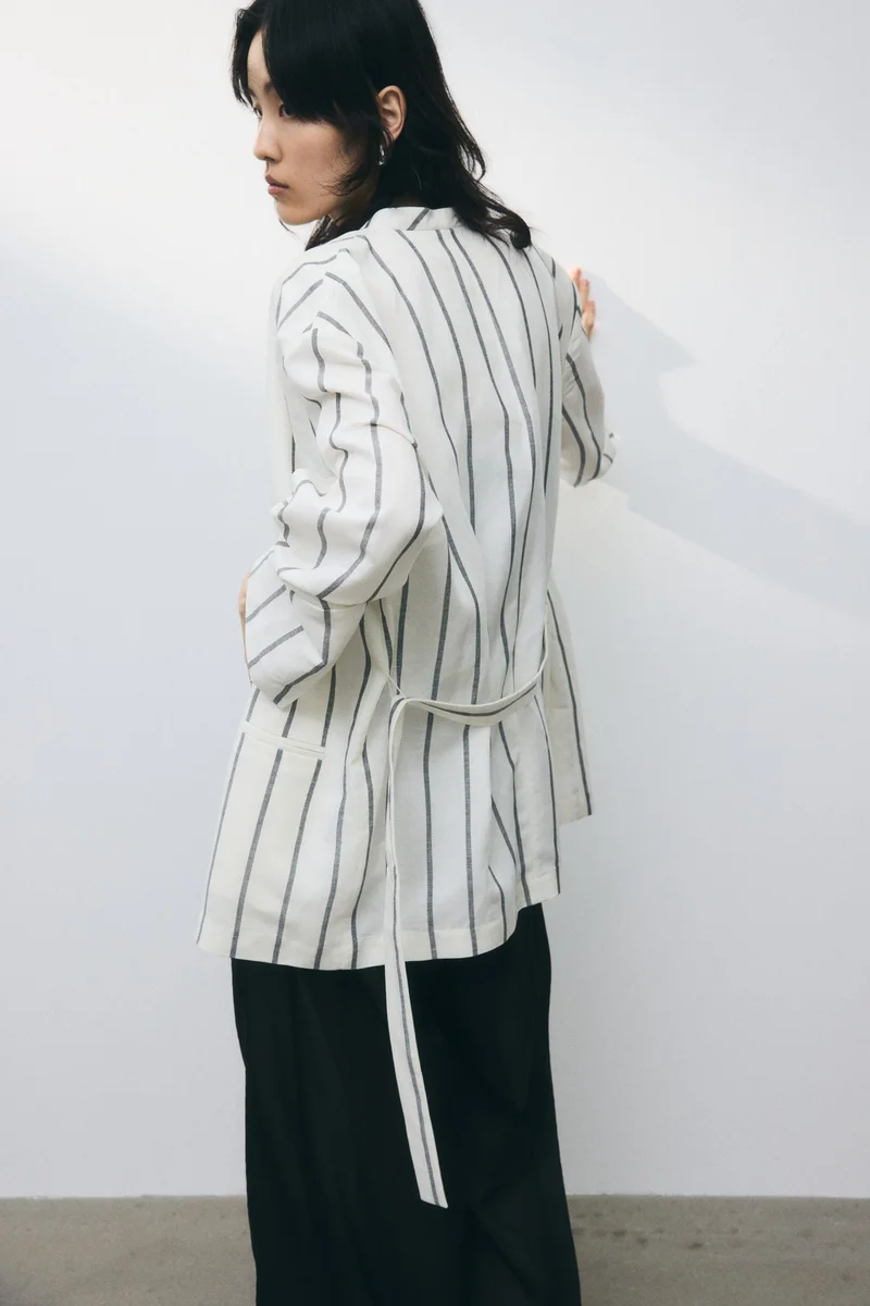 اتش اند ام Linen-blend blazer