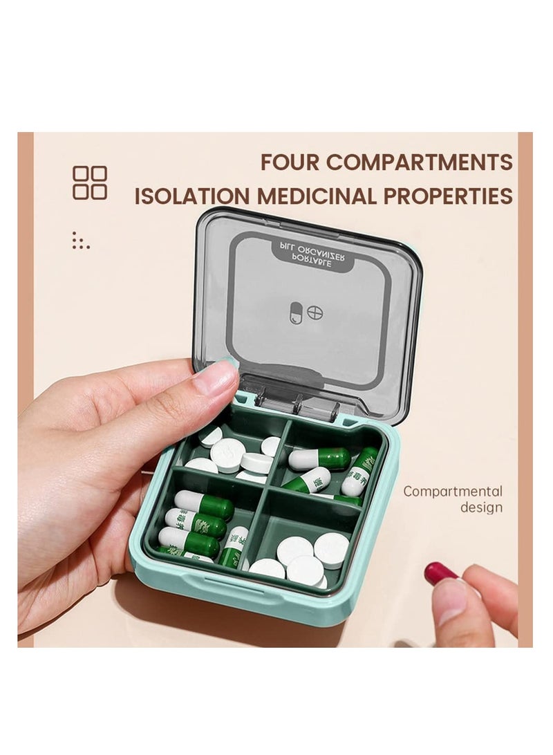 SOLARAE Pill Organizer 3PCS Travel Pill Box Small Pill Case Medicine Organizer 4 Times a Day Cute Pill Container for Purse Pocket Portable Pill Dispenser for Vitamins Supplements Fish Oils Red Blue Green - Image 3
