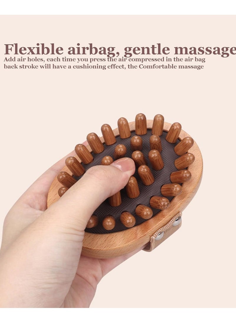 Generic - Handheld Wooden Massager Body Brush,Massager Air Cushion Meridian Brush Through Meridian Tapping Device Bamboo Massage Brush Reduces Cellulite and Relieves Tense Muscles - Image 1