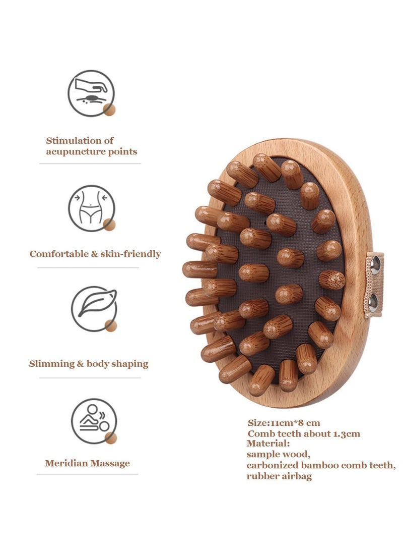Generic - Handheld Wooden Massager Body Brush,Massager Air Cushion Meridian Brush Through Meridian Tapping Device Bamboo Massage Brush Reduces Cellulite and Relieves Tense Muscles - Image 1