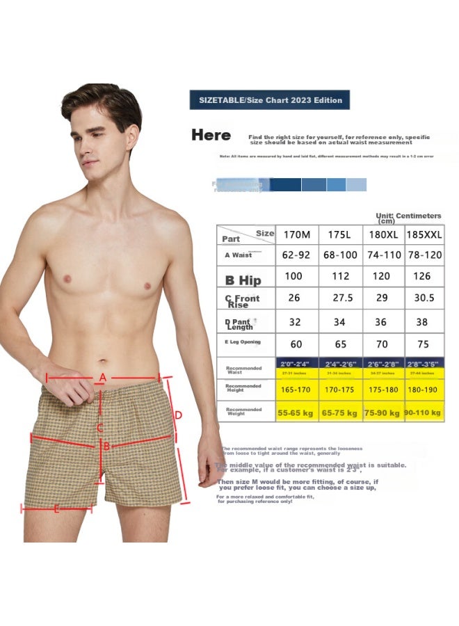 Bxman Loose Men's Underwear, Men's Boxer Briefs, Pure Cotton Woven Aro Pants, Men's Shorts, Men's Pajama Pants, 916 Set, 175l - Image 5