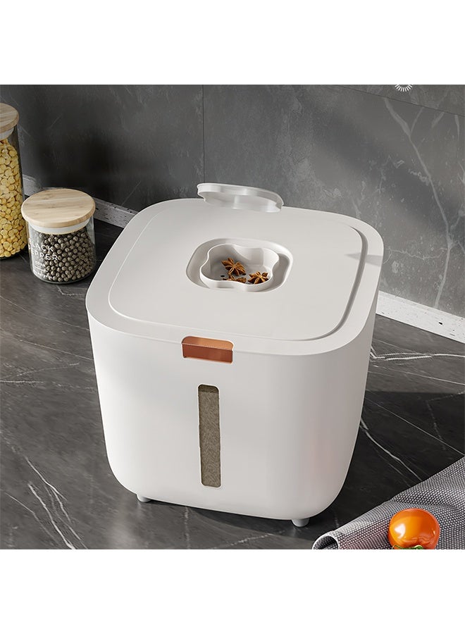 موزع الأرز حاوية تخزين الأرز المنزلية دلو الأرز حاوية تخزين الطعام محكمة الغلق سعة كبيرة متعددة الوظائف حاوية الأرز المقاومة للرطوبة والحشرات مع كوب قياس مجاني دلو تخزين الحبوب المنزلية للمطبخ 5 كجم/10 كجم/15 كجم - Image 1