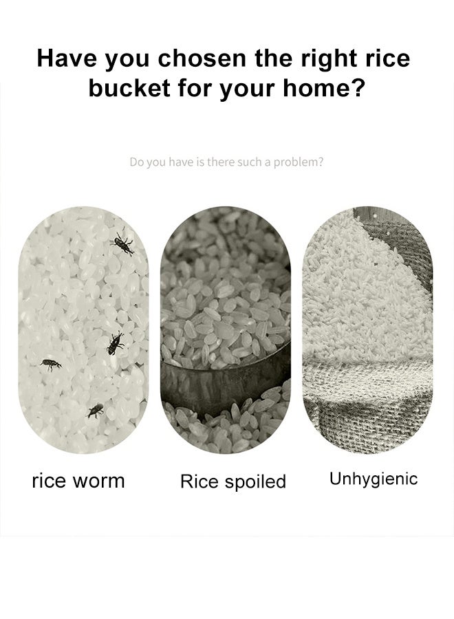 موزع الأرز حاوية تخزين الأرز المنزلية دلو الأرز حاوية تخزين الطعام محكمة الغلق سعة كبيرة متعددة الوظائف حاوية الأرز المقاومة للرطوبة والحشرات مع كوب قياس مجاني دلو تخزين الحبوب المنزلية للمطبخ 5 كجم/10 كجم/15 كجم - Image 3