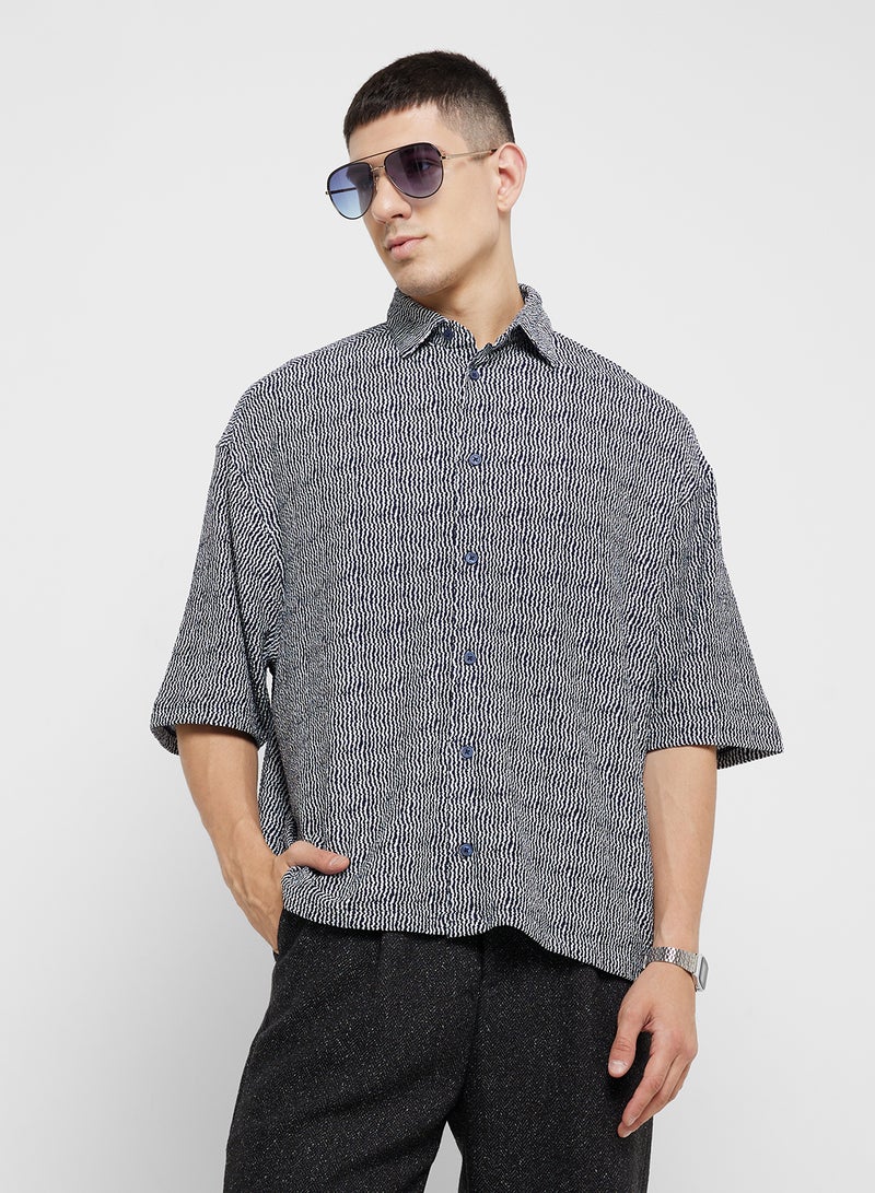 TOPMAN Cropped Button Through Jersey Polo Shirt - Image 1