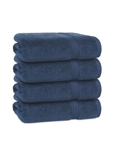Bliss Casa 4-Piece Bath Towels, 100% Combed Cotton 550 GSM Superior Quality, Quick Dry Highly Absorbent Thick Soft Hotel Towles for Bath And Spa Bathroom Towel Set 70x140cm