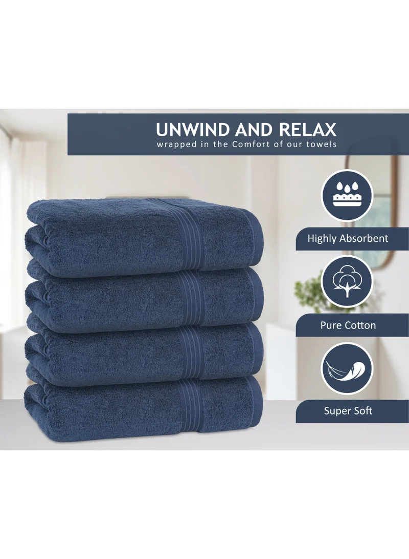 Bliss Casa 4-Piece Bath Towels, 100% Combed Cotton 550 GSM Superior Quality, Quick Dry Highly Absorbent Thick Soft Hotel Towles for Bath And Spa Bathroom Towel Set 70x140cm