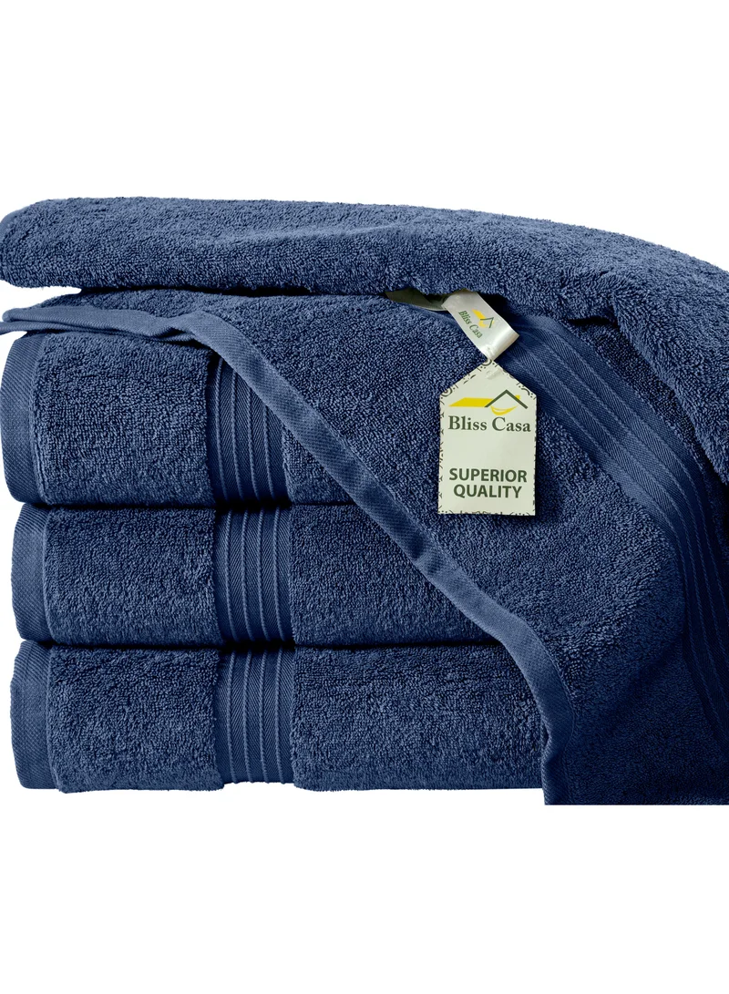 Bliss Casa 4-Piece Bath Towels, 100% Combed Cotton 550 GSM Superior Quality, Quick Dry Highly Absorbent Thick Soft Hotel Towles for Bath And Spa Bathroom Towel Set 70x140cm