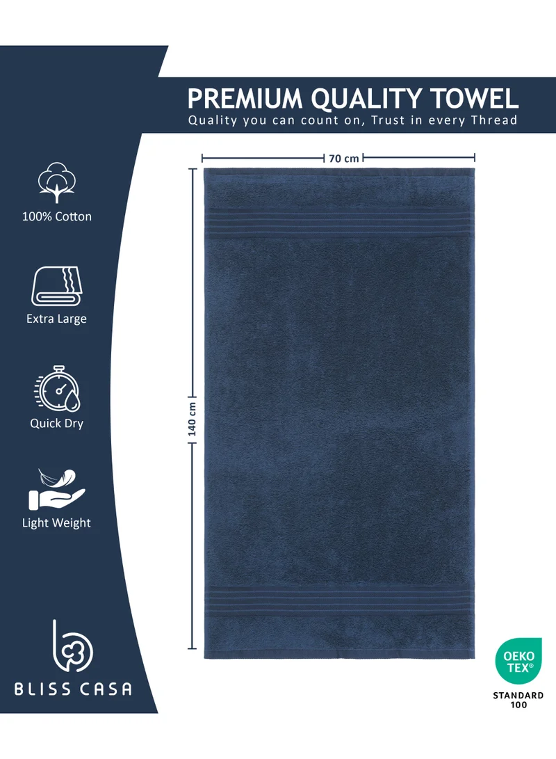 Bliss Casa 4-Piece Bath Towels, 100% Combed Cotton 550 GSM Superior Quality, Quick Dry Highly Absorbent Thick Soft Hotel Towles for Bath And Spa Bathroom Towel Set 70x140cm