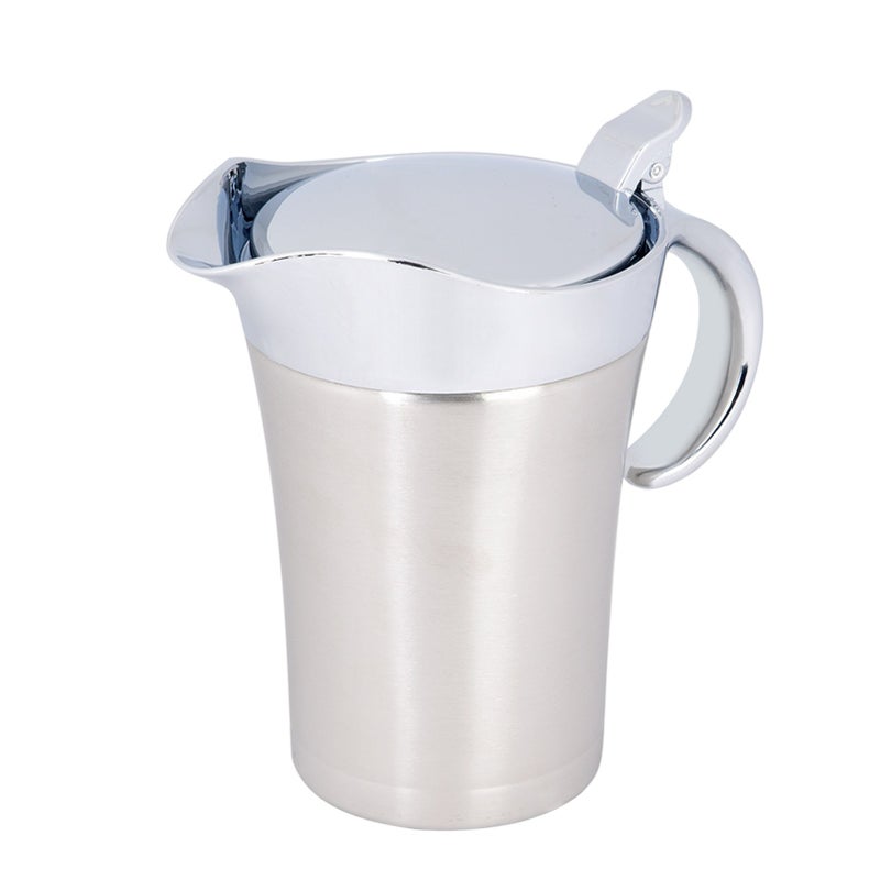 304 Stainless Steel Thermal Insulated Double Wall Sauce Gravy Boat Pot Serving Jug(L, 750ml) - Image 1
