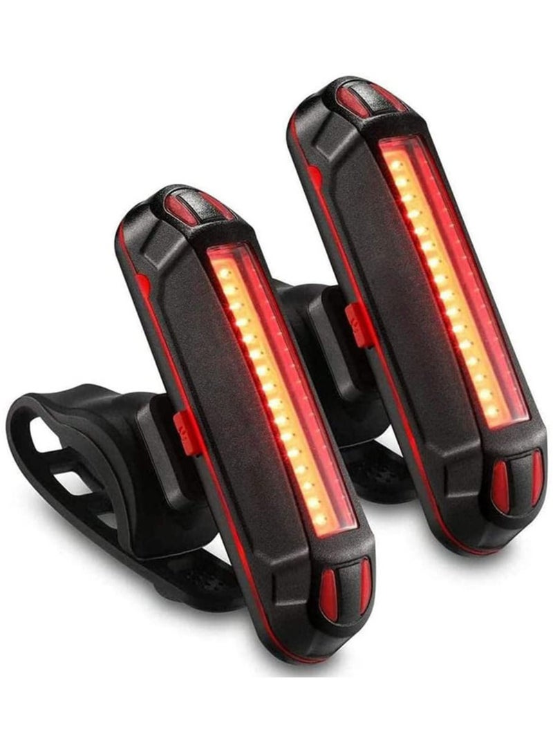 Generic Ultra Bright Bike Tail Light, USB Rechargeable Taillight, Waterproof Bicycle LED Rear Light for Road MTB Mountain Bikes, Easy to Install for Cycling Safety 2Sets  - Image 1