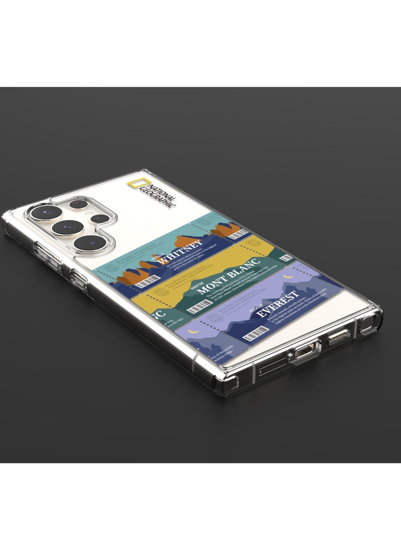 NATIONAL GEOGRAPHIC - National Geographic Crystal Clear Wappen Case V2 for Samsung Galaxy S24 Ultra  with Mountain Seal logo - Transparent - Image 1