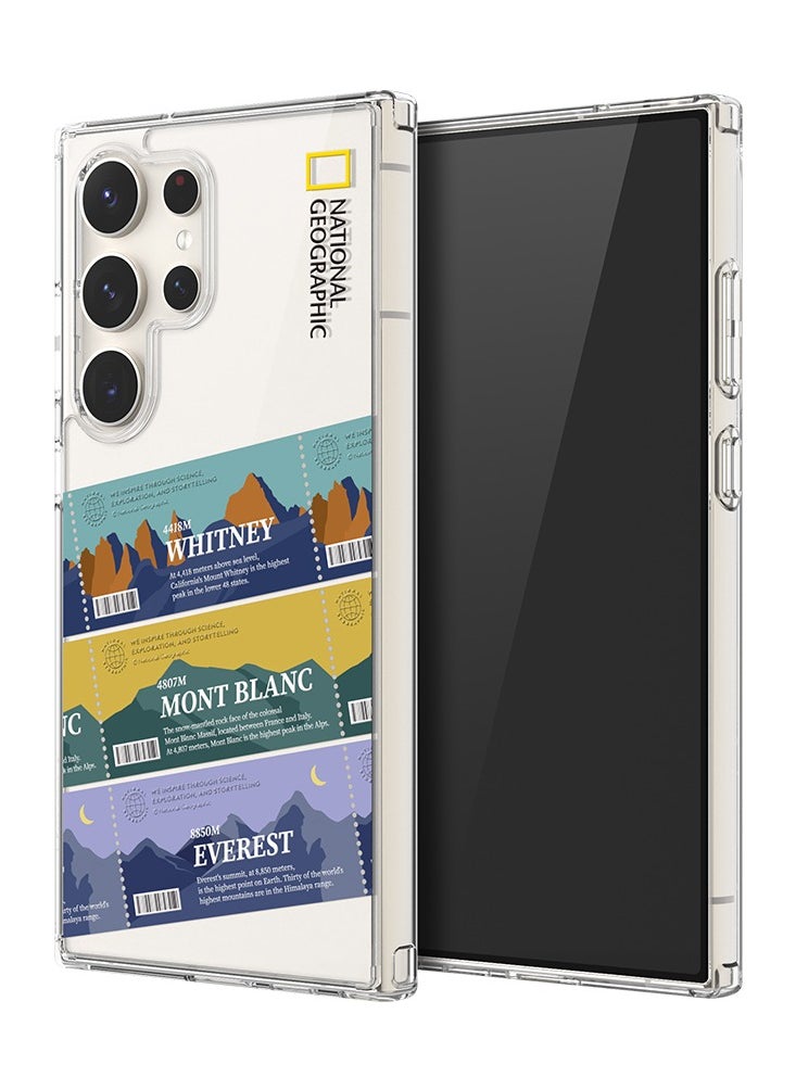 NATIONAL GEOGRAPHIC - National Geographic Crystal Clear Wappen Case V2 for Samsung Galaxy S24 Ultra  with Mountain Seal logo - Transparent - Image 1