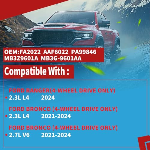 EPChunMi Engine Air Filter FA2022 replacement for Ford Ranger 2.3L 2024 Bronco 2.3L 2.7L 2021-2024 Car Air Filter replace AF6022 PA99846 MB3Z9601A - Image 5