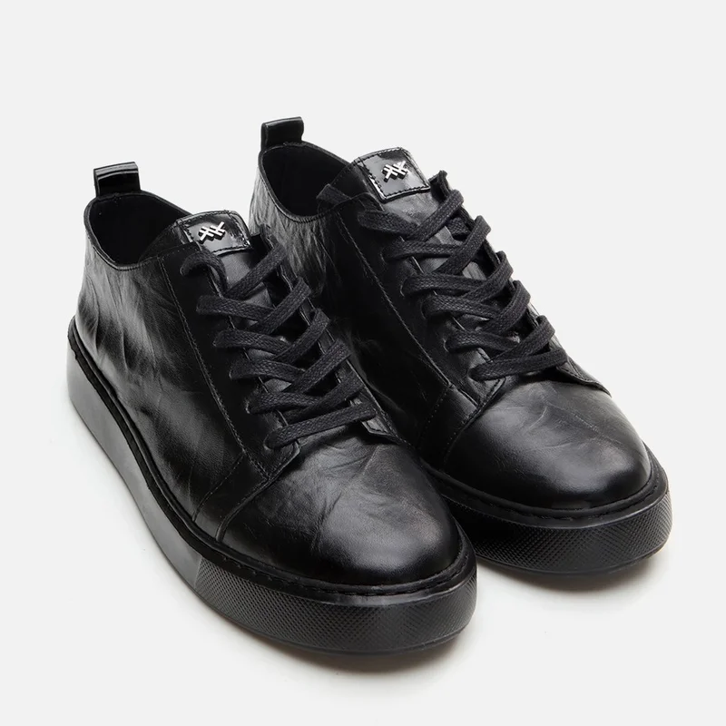 Hotiç 02AYH293270A100 GENUINE Leather Black Men's Casual Shoes