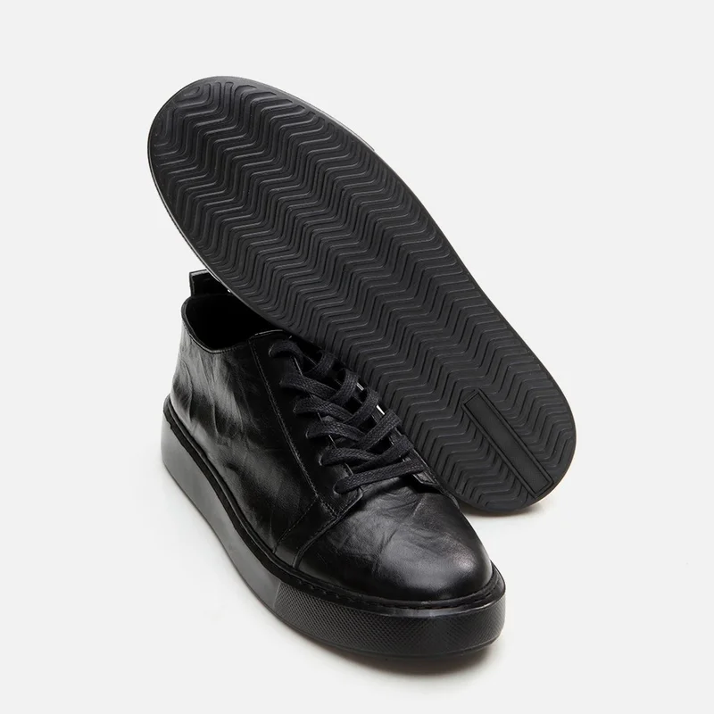 Hotiç 02AYH293270A100 GENUINE Leather Black Men's Casual Shoes