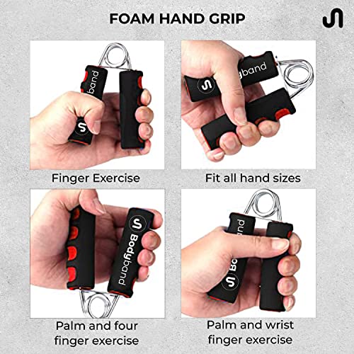 Bodyband Hand Grip Strengthener with Foam Handle, Hand Gripper for Men & Women for Gym Workout Hand Exercise Equipment to Use in Home for Forearm Exercise, Finger Exercise Power Gripper - Red - Image 5
