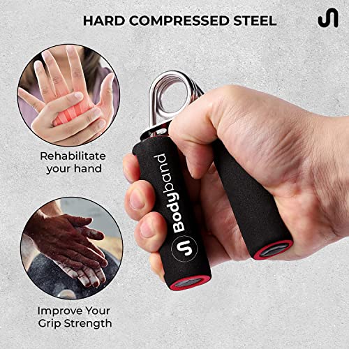 Bodyband Hand Grip Strengthener with Foam Handle, Hand Gripper for Men & Women for Gym Workout Hand Exercise Equipment to Use in Home for Forearm Exercise, Finger Exercise Power Gripper - Red - Image 4