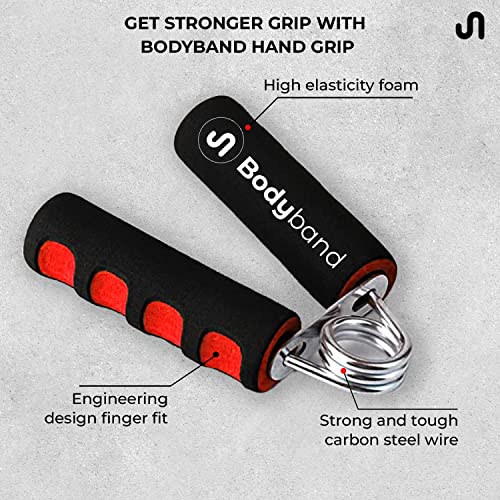 Bodyband Hand Grip Strengthener with Foam Handle, Hand Gripper for Men & Women for Gym Workout Hand Exercise Equipment to Use in Home for Forearm Exercise, Finger Exercise Power Gripper - Red - Image 2