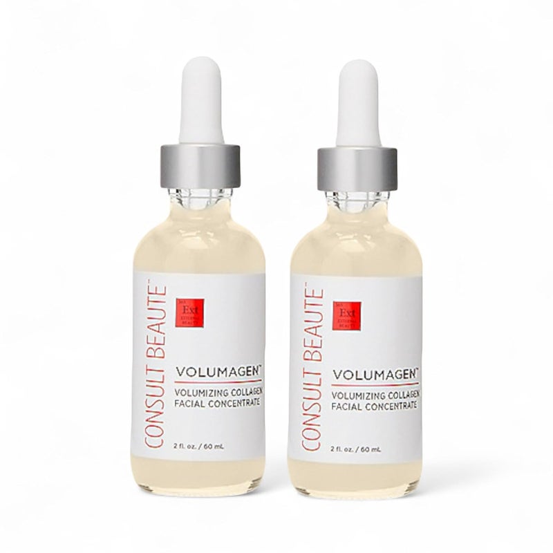 Consult Beaute Volumagen Collagen AntiAging Serum for the Face Hyaluronic Acid Skin Nourishing Plumping Hydrates and Temporarily Fills for Smoother Bouncy Skin 2 Oz Duo 2 Piece Set - Image 1