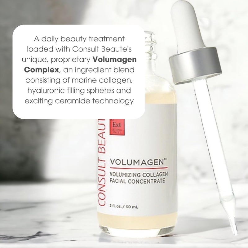 Consult Beaute Volumagen Collagen AntiAging Serum for the Face Hyaluronic Acid Skin Nourishing Plumping Hydrates and Temporarily Fills for Smoother Bouncy Skin 2 Oz Duo 2 Piece Set - Image 4