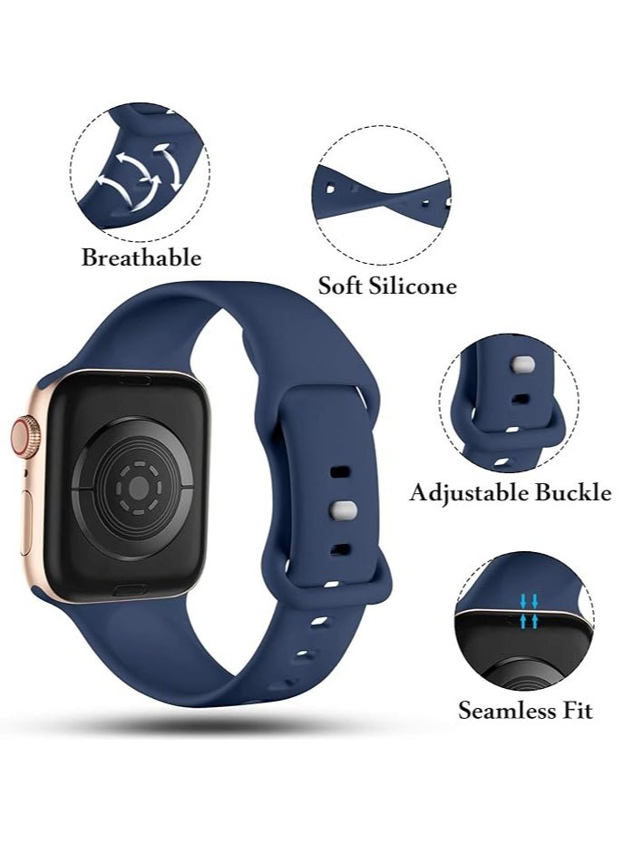 Generic - Compatible Apple Watch Bands 38 mm 40 mm 41 mm Silicone Replacement Bands Compatible with iWatch Series 9 8 7 6 5 4 3 2 1 SE Ultra for Women Men - Image 1