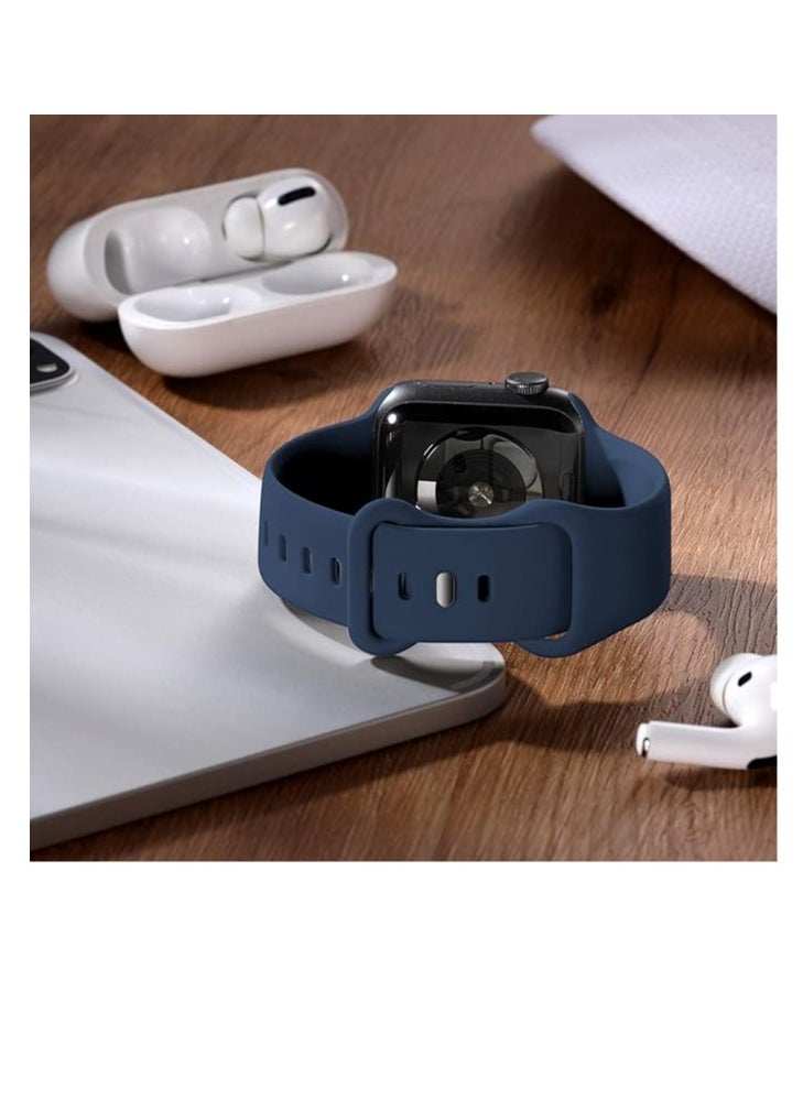 Generic - Compatible Apple Watch Bands 38 mm 40 mm 41 mm Silicone Replacement Bands Compatible with iWatch Series 9 8 7 6 5 4 3 2 1 SE Ultra for Women Men - Image 1
