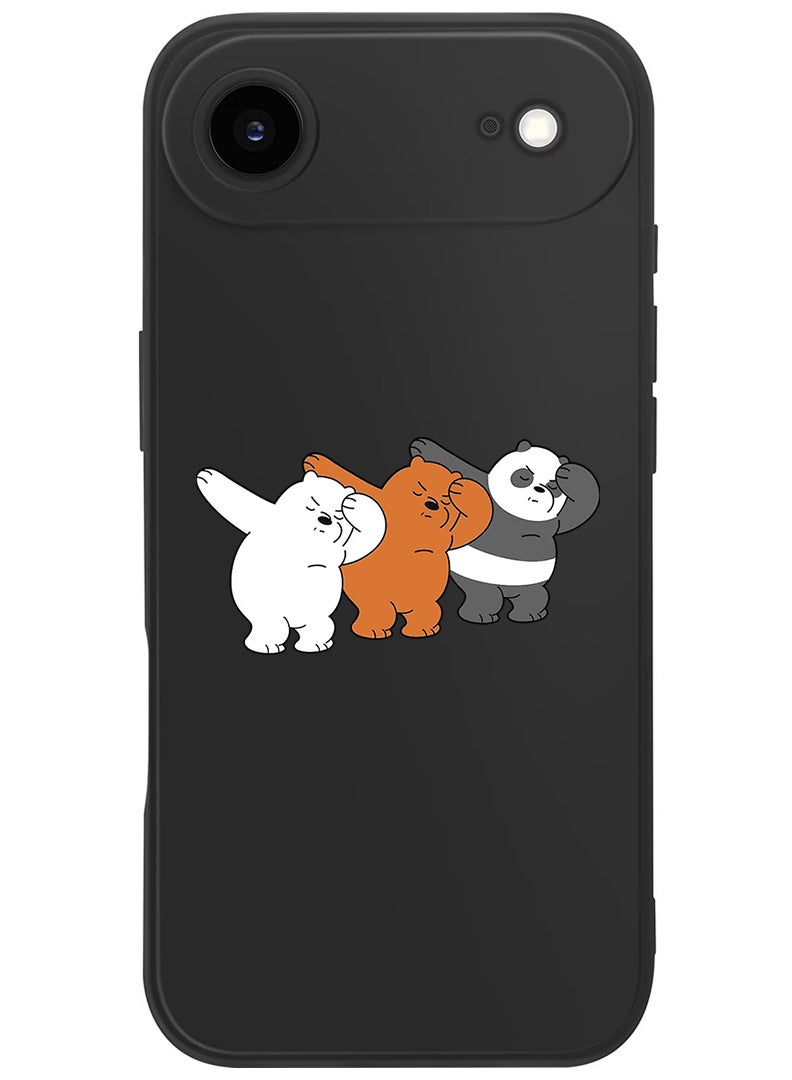 Theodor Protective Slim Fit Case Liquid Silicone Cover with Full Body Protection Anti-Scratch Shockproof Case For Apple iPhone 17 Air (Black) Bears dance - Image 1