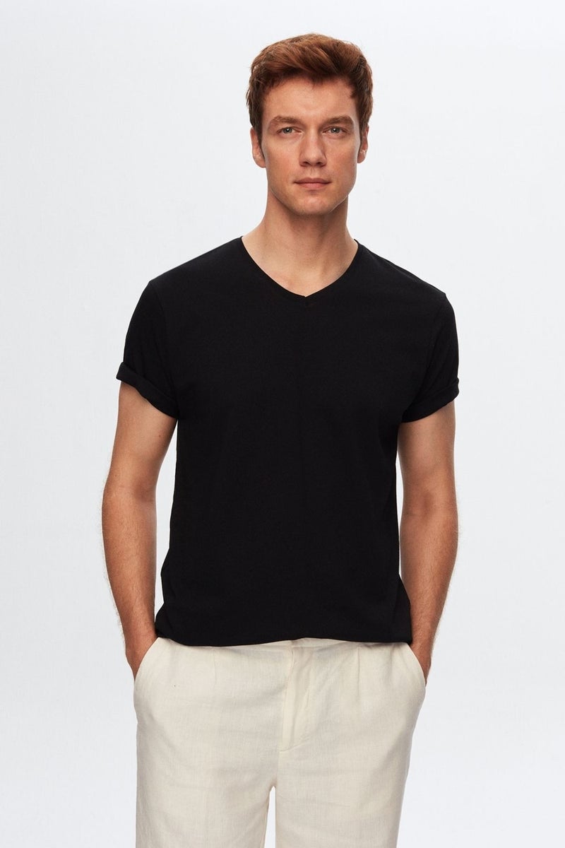 D'S DAMAT Slim Fit Black T-shirt 4HC141996755M - Image 3