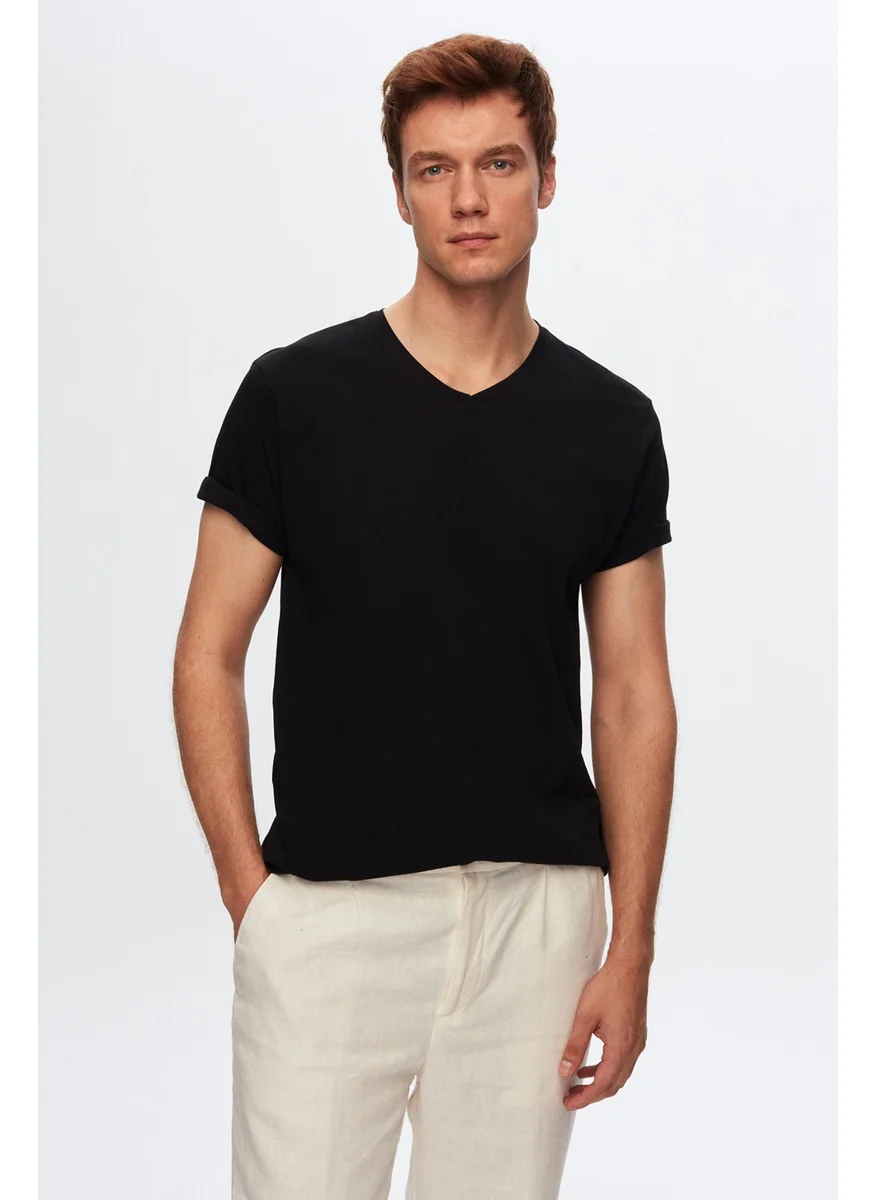 D'S DAMAT Slim Fit Black T-shirt 4HC141996755M