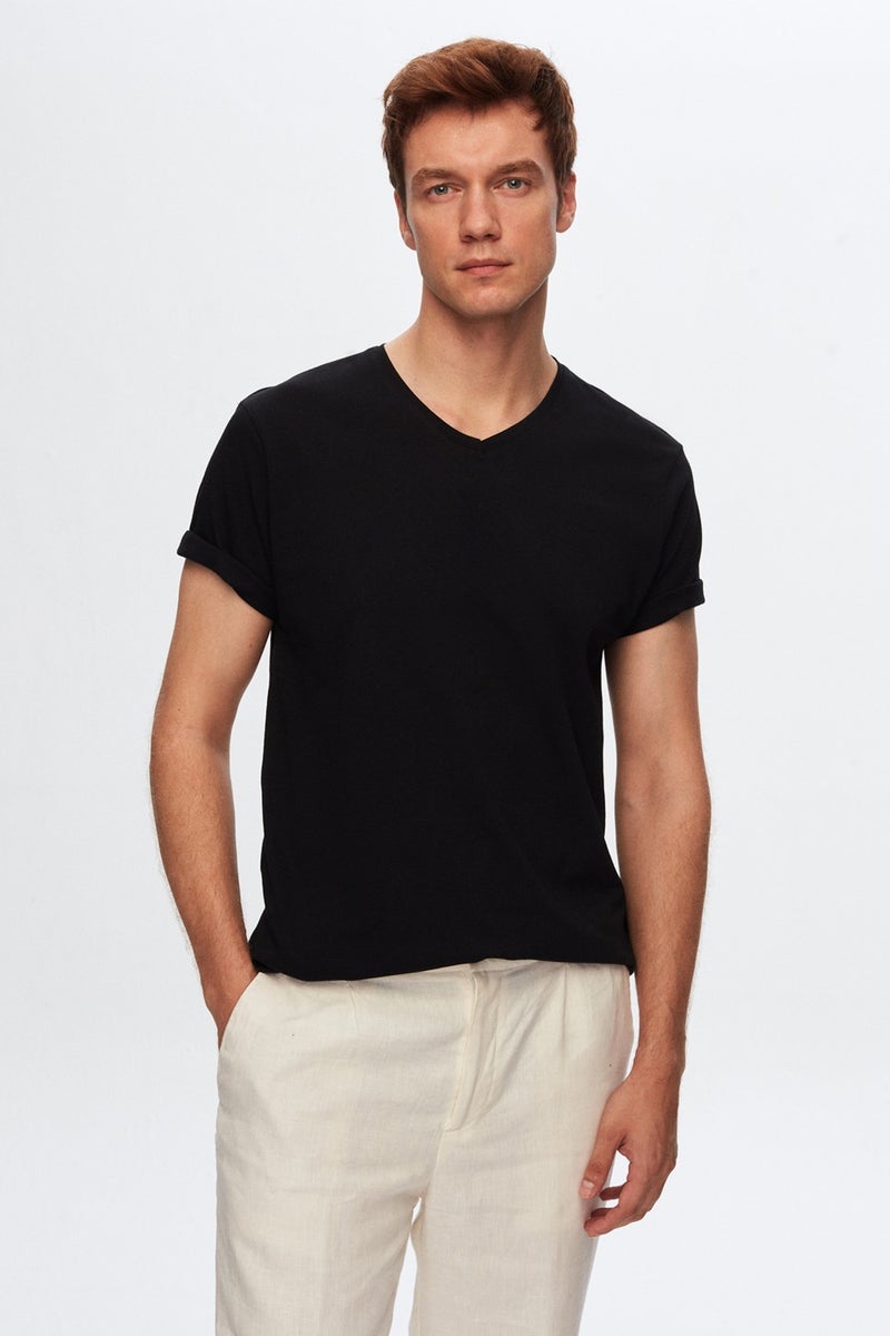 D'S DAMAT Slim Fit Black T-shirt 4HC141996755M - Image 1