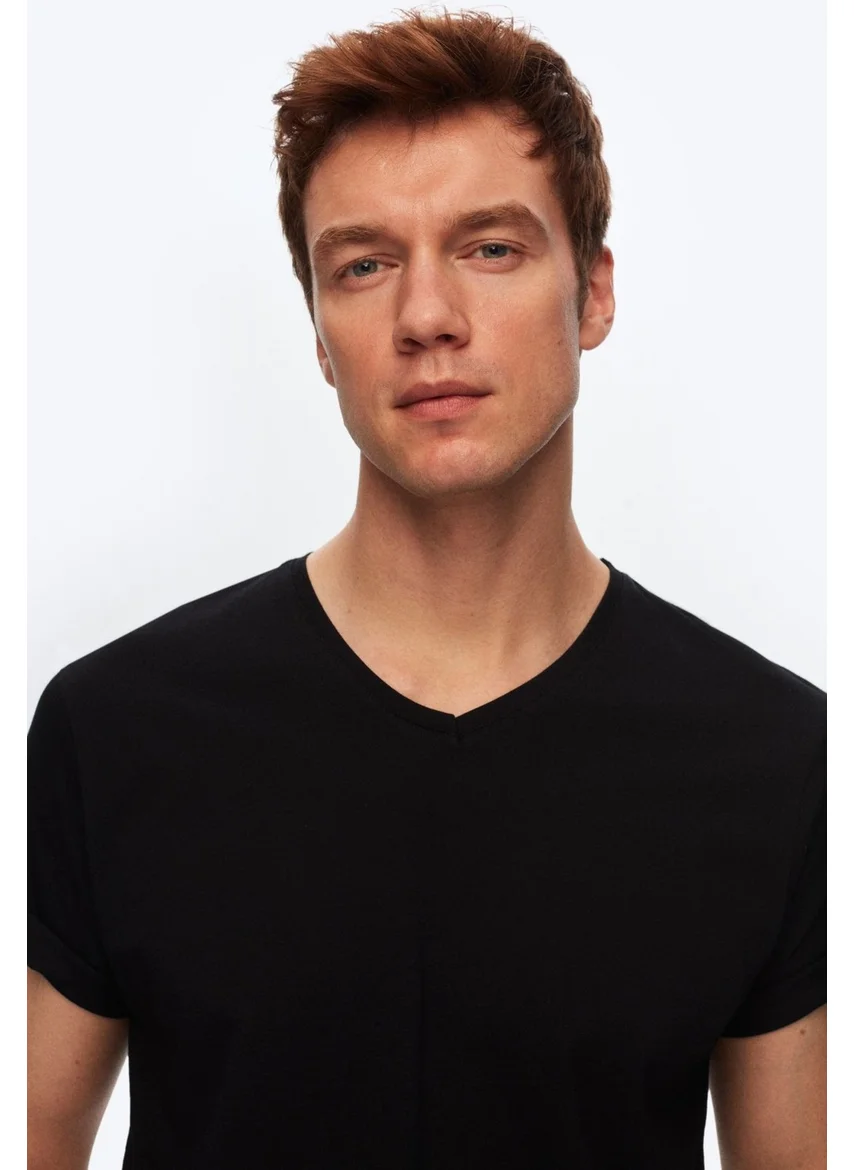 D'S DAMAT Slim Fit Black T-shirt 4HC141996755M