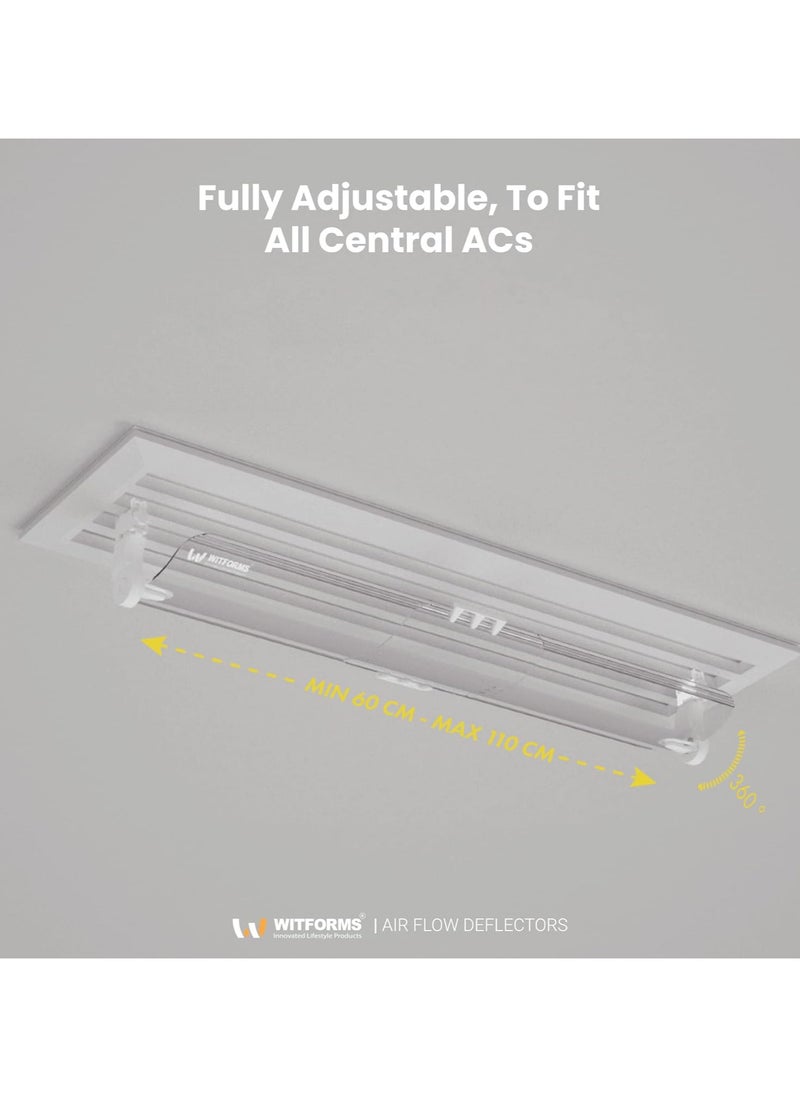 Witforms Witforms Central AC Air Flow Deflector, White Arm, Transparent Panel, Min 60cm Max 110cm, CENTRAL MODEL  - Image 2