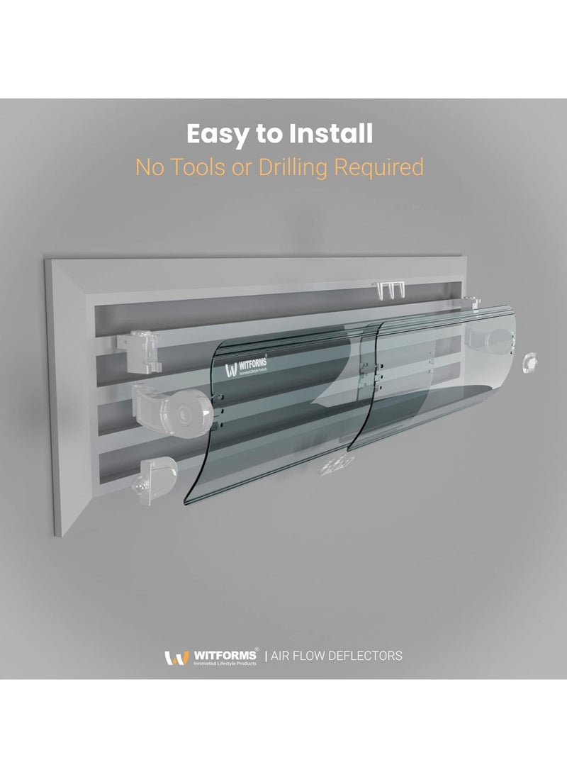 Witforms Witforms Central AC Air Flow Deflector, White Arm, Transparent Panel, Min 60cm Max 110cm, CENTRAL MODEL  - Image 5