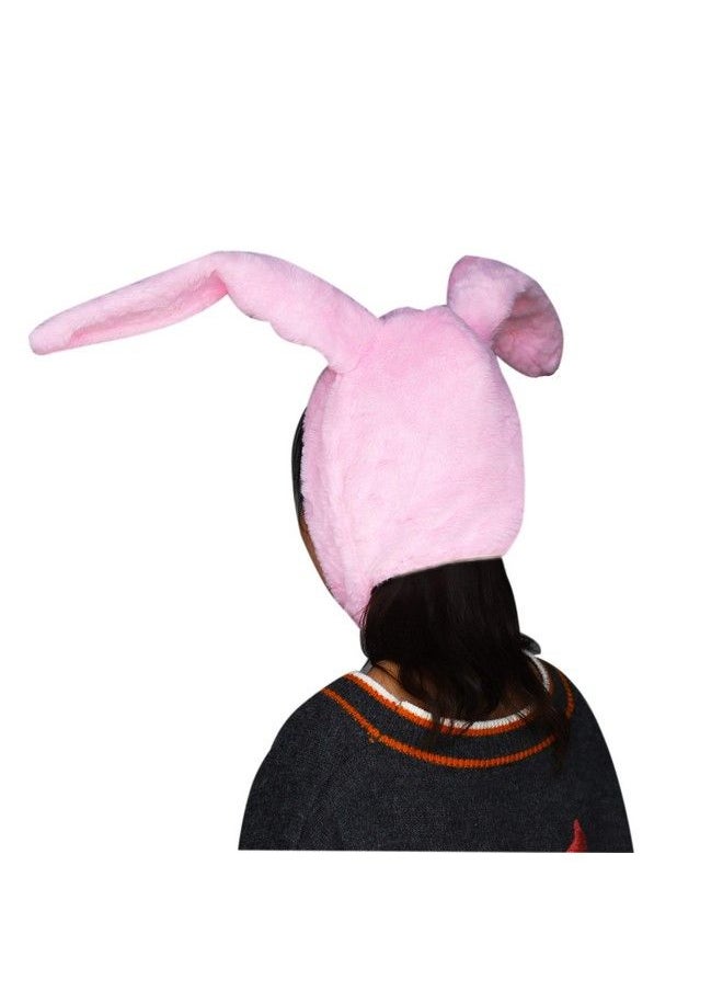 Bestjybt Plush Funny Bunny Rabbit Ears Hood Women Party Hats (Pink)  - Image 5