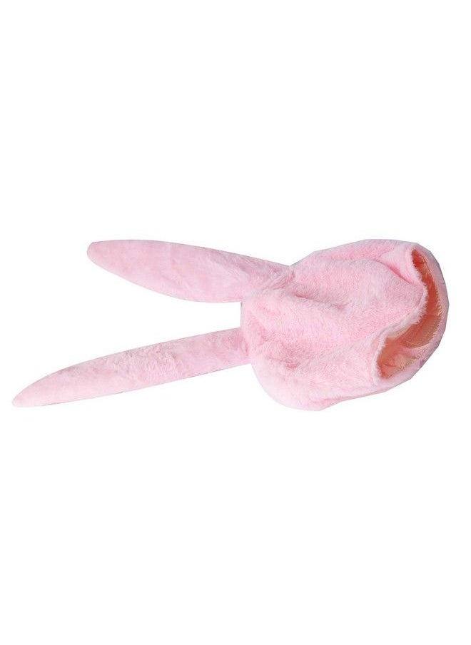 Bestjybt Plush Funny Bunny Rabbit Ears Hood Women Party Hats (Pink)  - Image 3