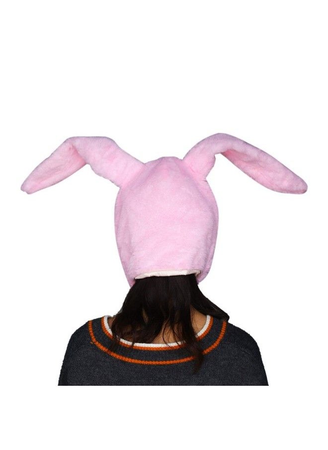 Bestjybt Plush Funny Bunny Rabbit Ears Hood Women Party Hats (Pink)  - Image 4