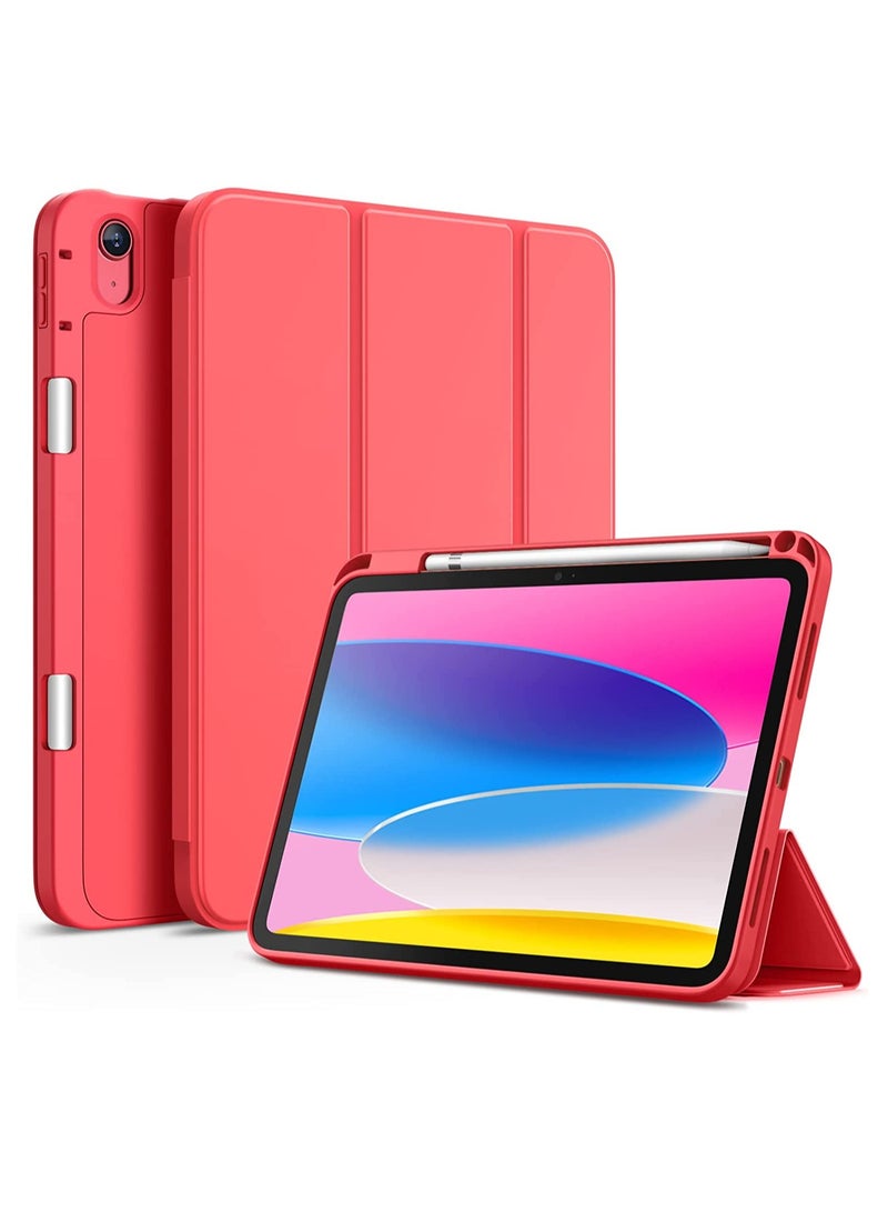 ELTRAZONE iPad Case (10.9 Inch, 2022 Model, 10th Generation) with Stylus Holder, Slim Tablet Cover with Soft TPU Back with Auto Sleep/Wake (Watermelon) - Image 1