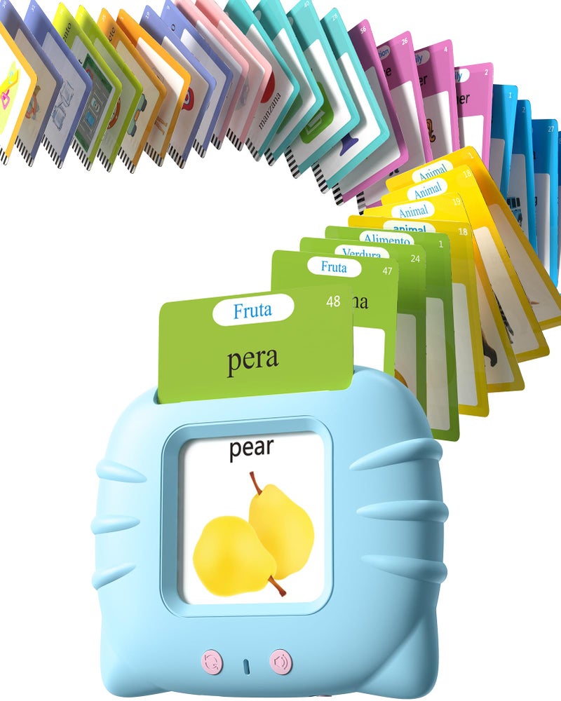 Airbition Bilingual Spanish and English Talking Flash Cards for Ages 2 Pocket Speech Therapy Tools with 510 Words Montessori Language Learning Aids Childrens Sensory Learning Kit - Image 2