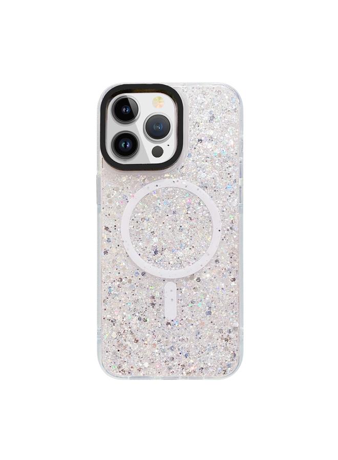 S-TOP Case For iPhone 15 Pro Max Gold Armor MagSafe Glitter Epoxy Phone Case - Image 1