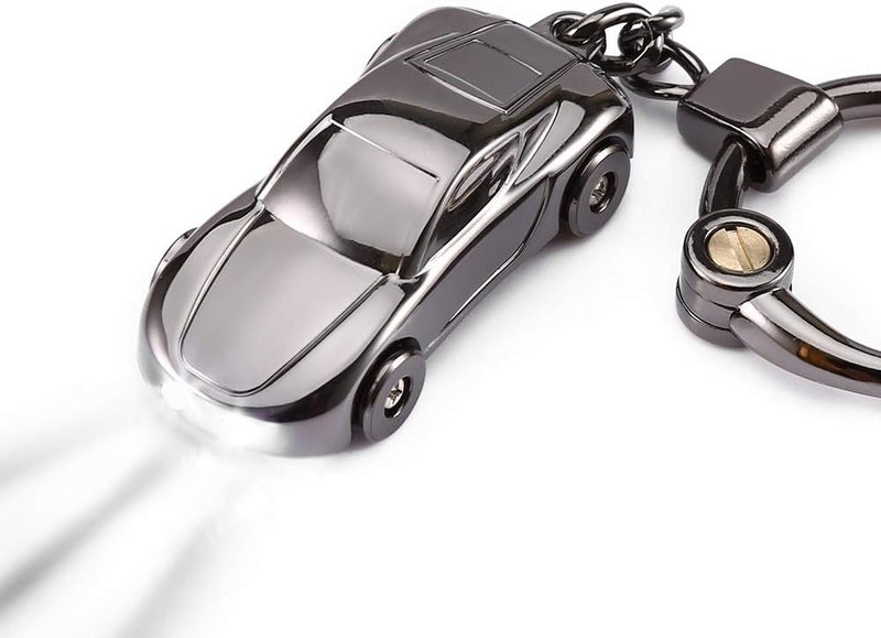 Key Chain Flashlight - Zinc Alloy Car Keychain with 2 Modes LED Light - Image 1