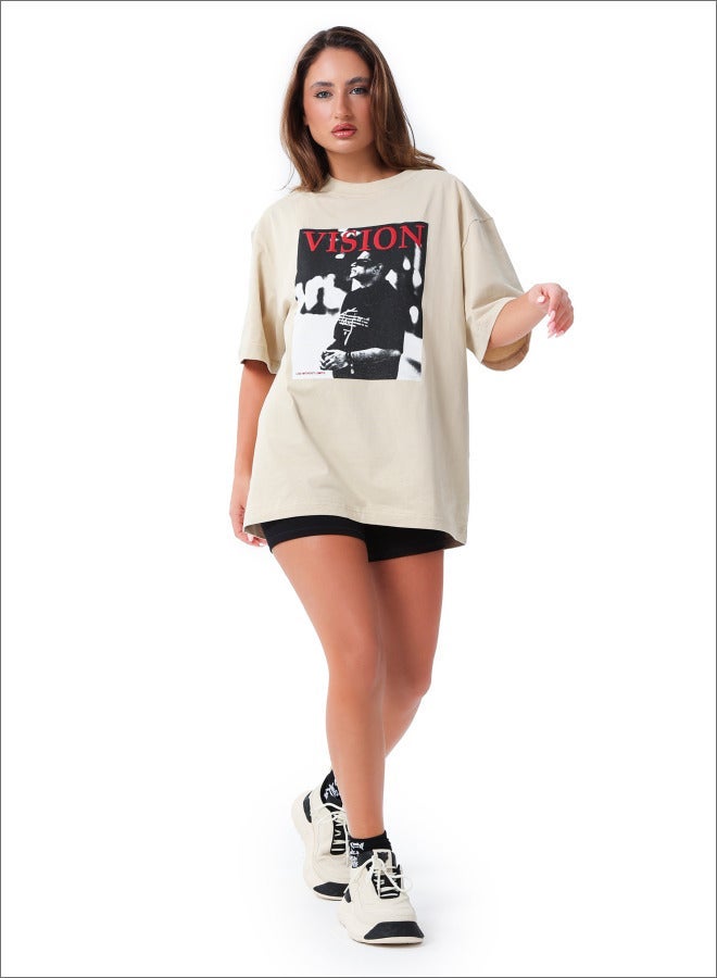 TANJIM SQUAD - VISION WOMENS T-SHIRT BEIGE - Image 4