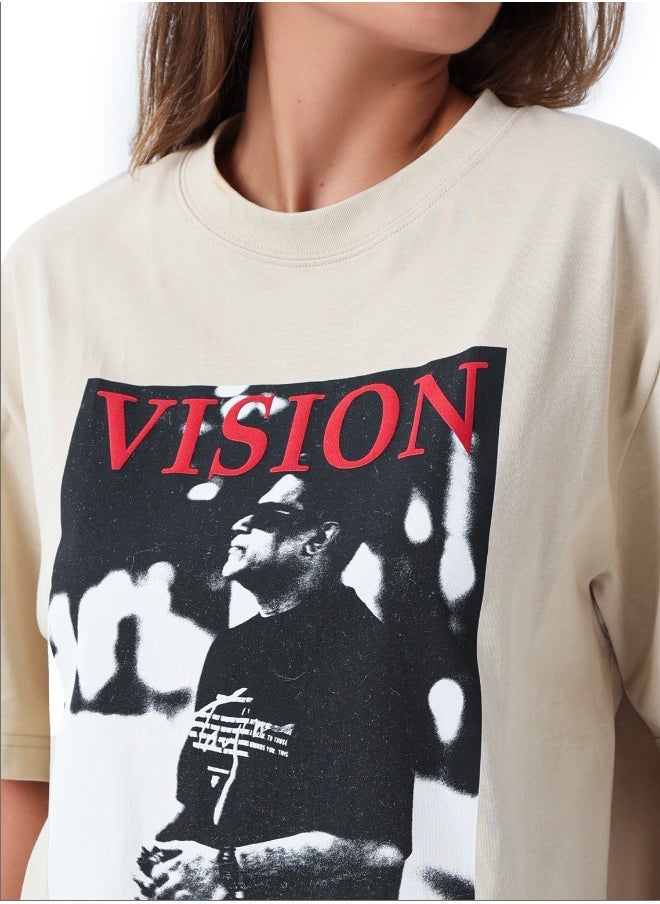 TANJIM SQUAD - VISION WOMENS T-SHIRT BEIGE - Image 2