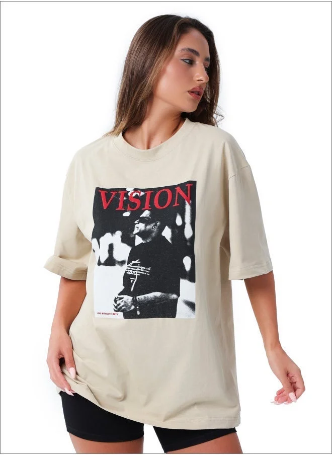 تنجيم سكواد تيشيرت تانجم سكواد فيجن نسائي بيج