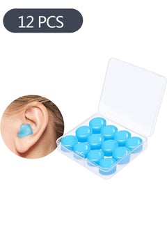 12 Piece Sleep Earplugs，Reusable Silicone Earplugs，Sleep Earplugs with High Decibel Noise Protection，Waterproof Earplugs for Sleep Learning Snoring
