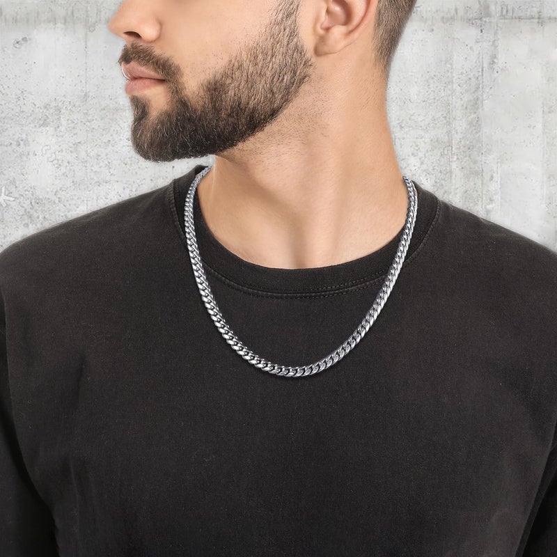 Jewlpire سلسلة فضية من جويلباير للرجال والنساء، سلسلة قلادة كوبية 6 مم للرجال، سلسلة رجال بطول 20 بوصة - Image 5
